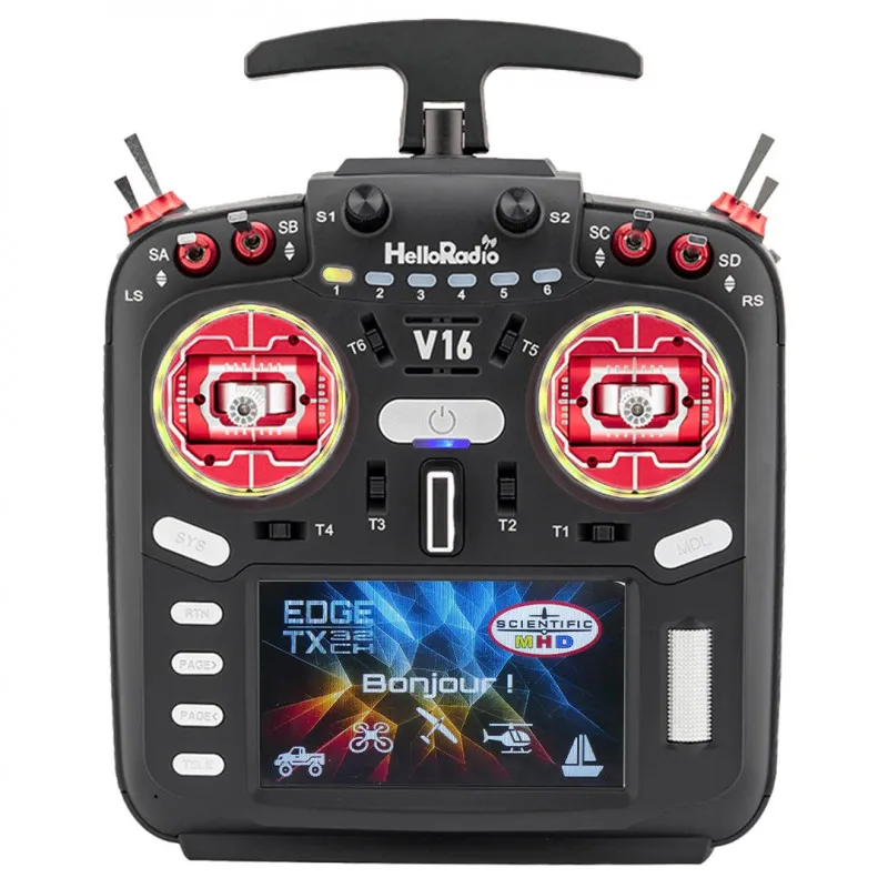 Emetteur de radiocommande V16 MAX 4en1 Mode 1 rouge